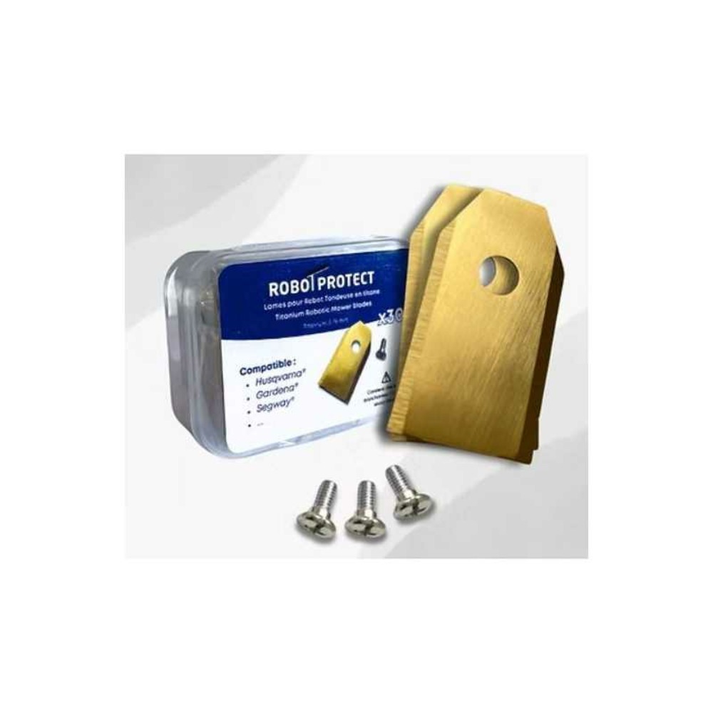 30 lames robot tondeuse en titane - compatibles husqvarna gardena segway