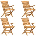 Chaises de jardin pliantes lot de 4 56x63x90cm bois massif teck