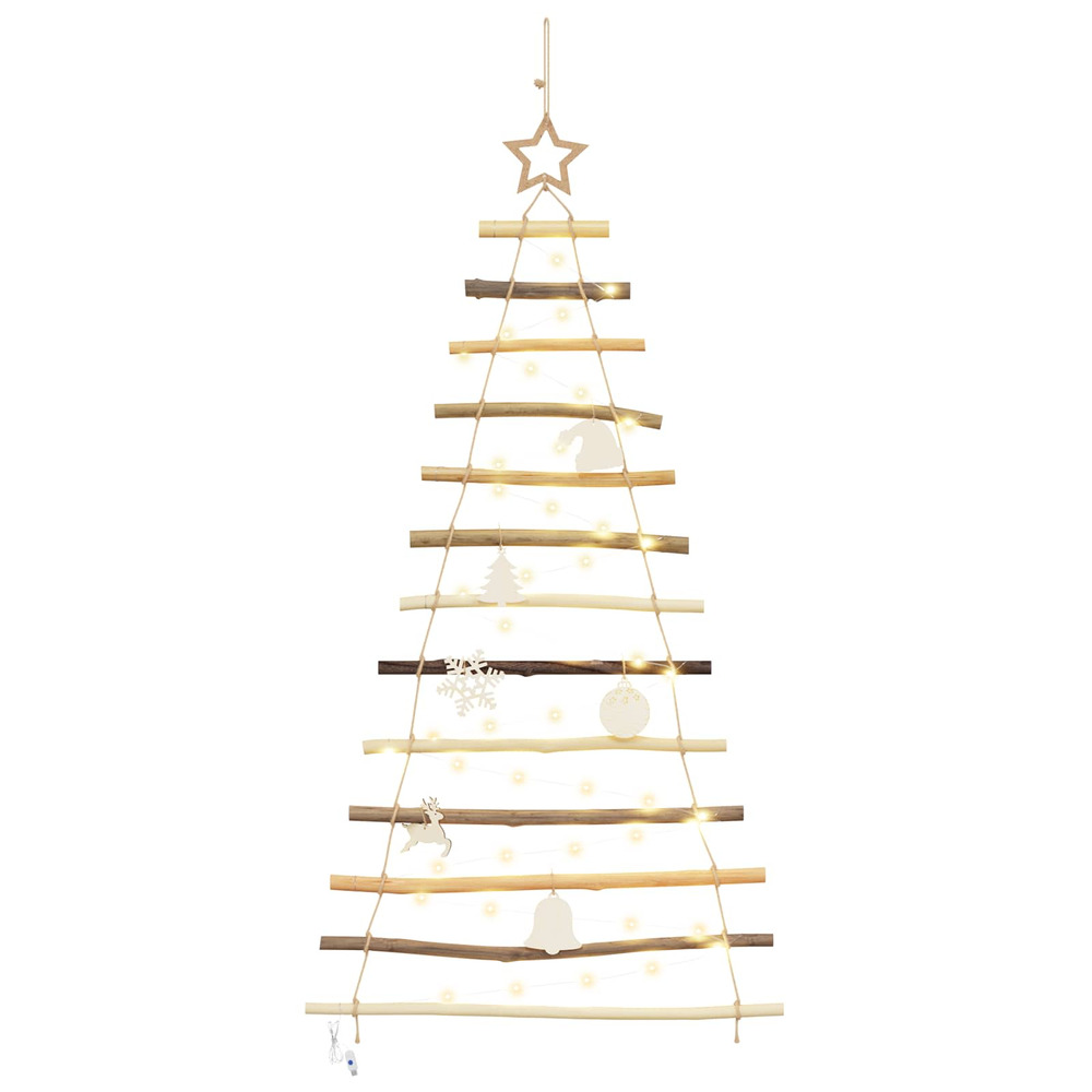 Sapin de noël avec 50 led naturel 120 cm frêne massif