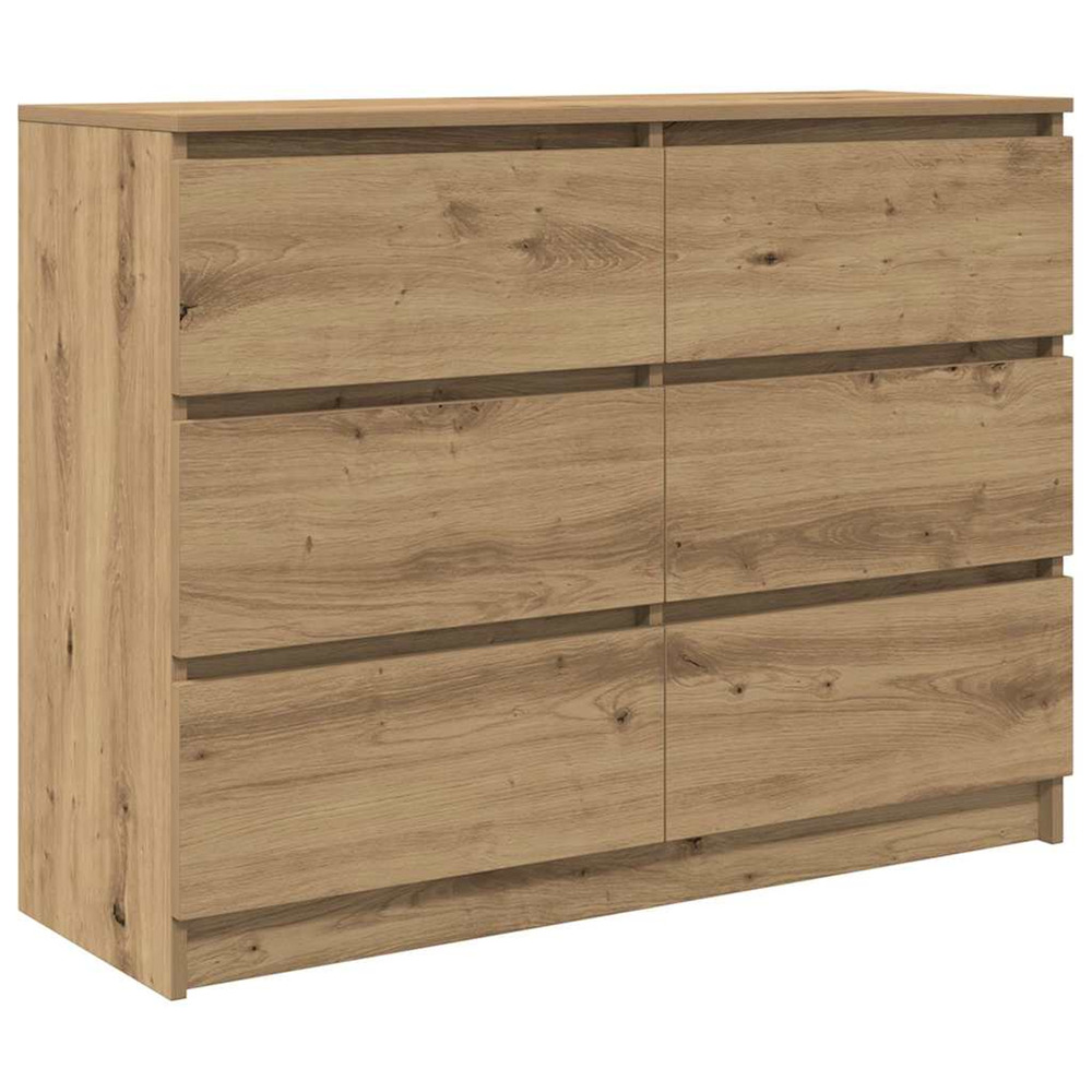 Buffet chêne artisanal 100x35x76 cm bois d'ingénierie