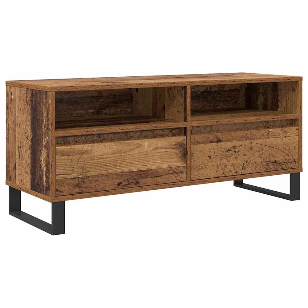 Meuble tv avec tiroir bois ancien 100 x 34,5 x 44,5 cm