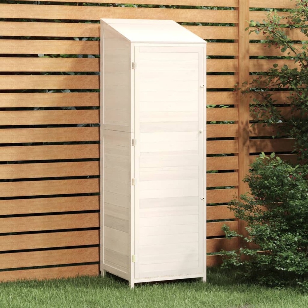 Remise de jardin 55 x 52 x 174,5 cm bois de sapin solide blanc