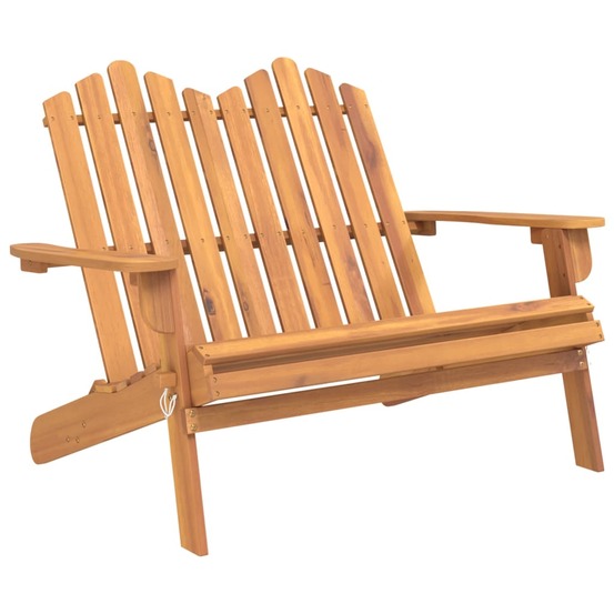 Banc de jardin meuble de patio d'extérieur terrasse adirondack 126 x 84 x 90 cm bois massif d'acacia