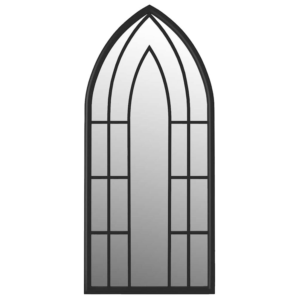 Miroir de jardin noir 100x45 cm fer pour utilisation extérieure