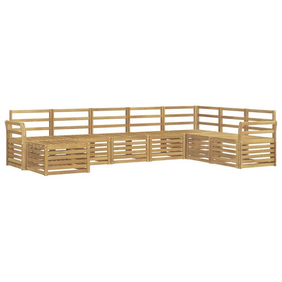 Ensemble de canapés d'extérieur 8 pc blanc bois d'acacia massif