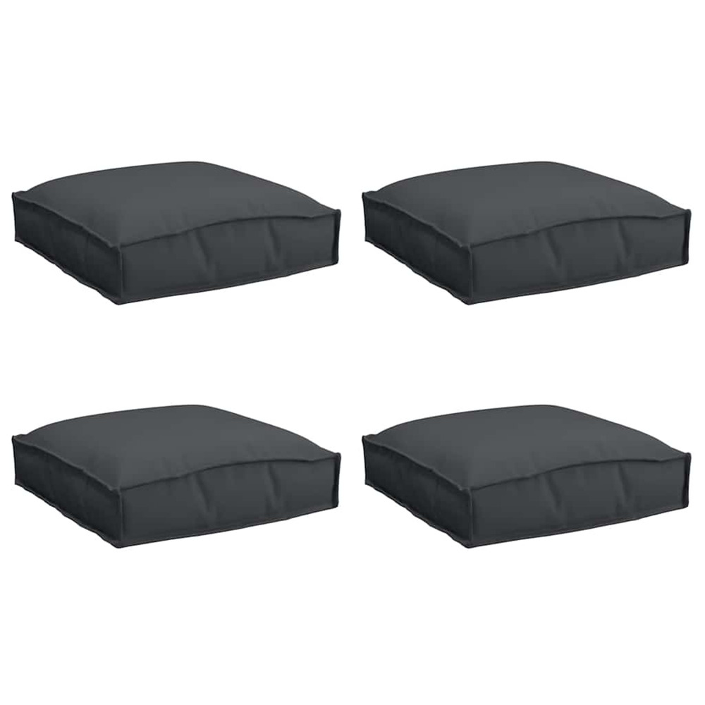 Coussin 4 pcs noir 40 x 40 x 8 cm tissu oxford