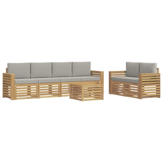 Ensemble de canapés d'extérieur 7 pc blanc et gris clair