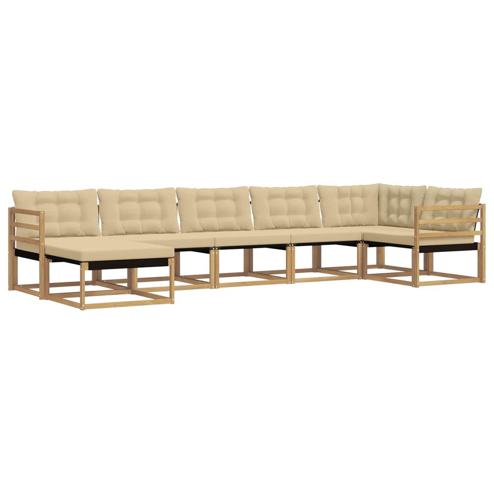 Ensemble de canapés d'extérieur 7 pc blanc et beige