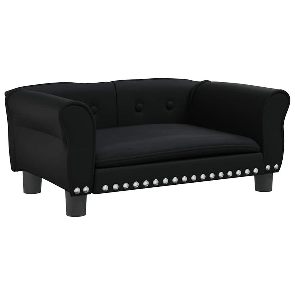 Lit pour chien noir 70x45x30 cm similicuir