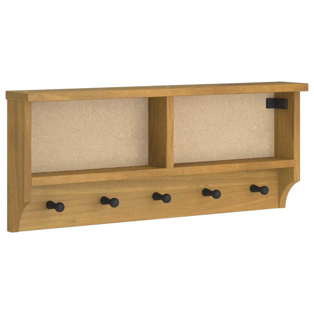 Porte-manteau mural sandnes 87x12x35 cm bois massif pin