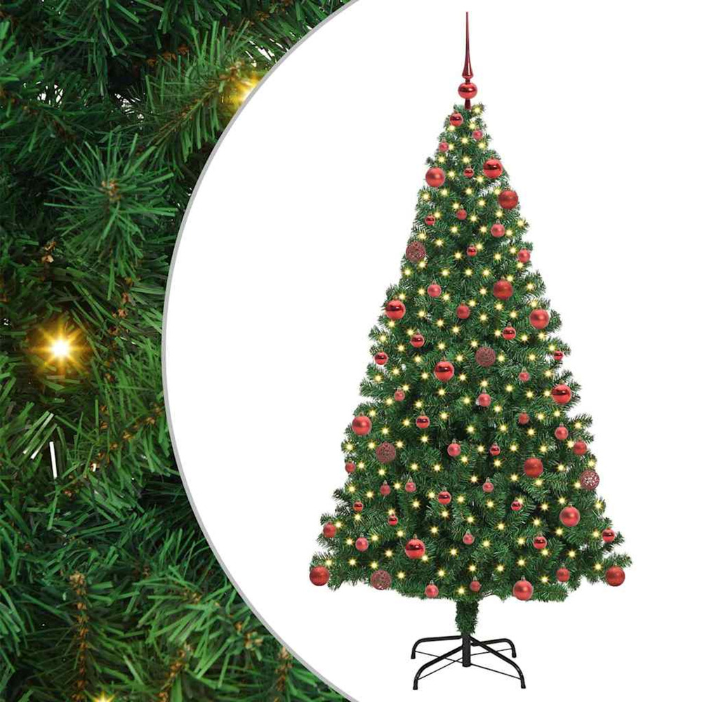Sapin de noël artificiel vert 180 cm pvc, acier et plastique