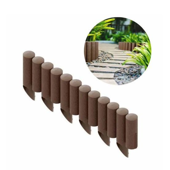 Bordure jardin plastique brun 2,3m x 25,5cm | bordure jardin | bordures de jardin