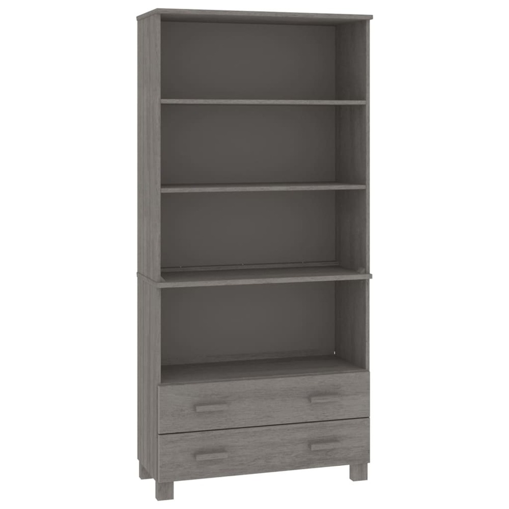 Buffet bahut commode armoire meuble de rangement organisateur cuisine salle de séjour salon bois massif de pin clair gris 02_