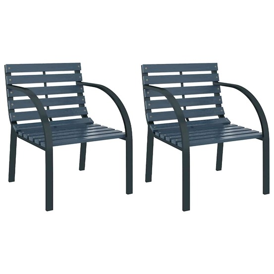Chaises de jardin lot de 2 gris bois