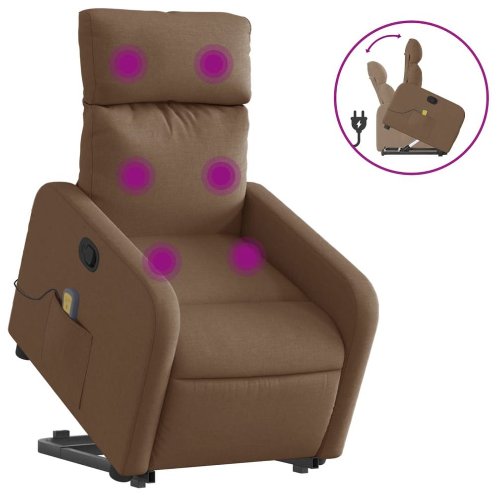 Fauteuil de massage inclinable marron tissu