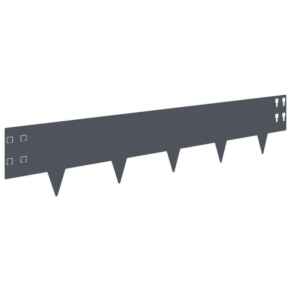 Bordure de pelouse 20 pc 100 x 20 cm acier anthracite