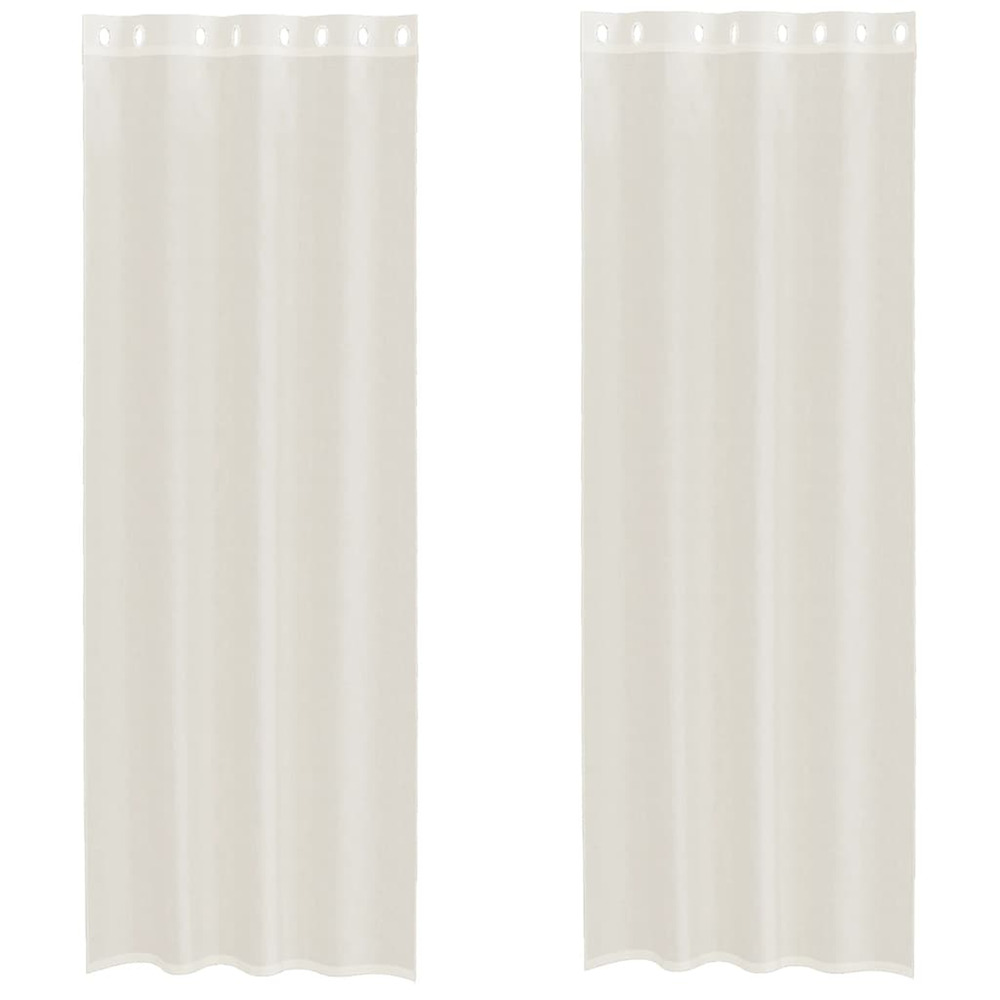 Rideaux en voile avec œillets 2 pcs crème 140x300 cm