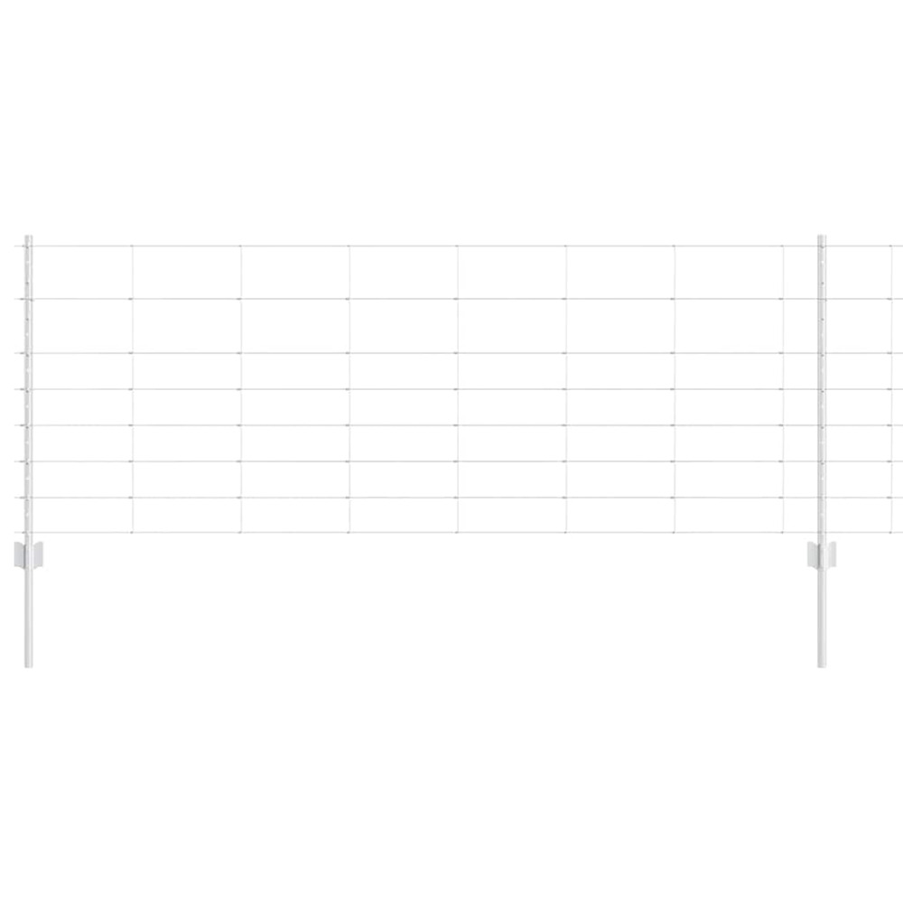 Clôture avec poteau argenté 0,8 x 100 m acier