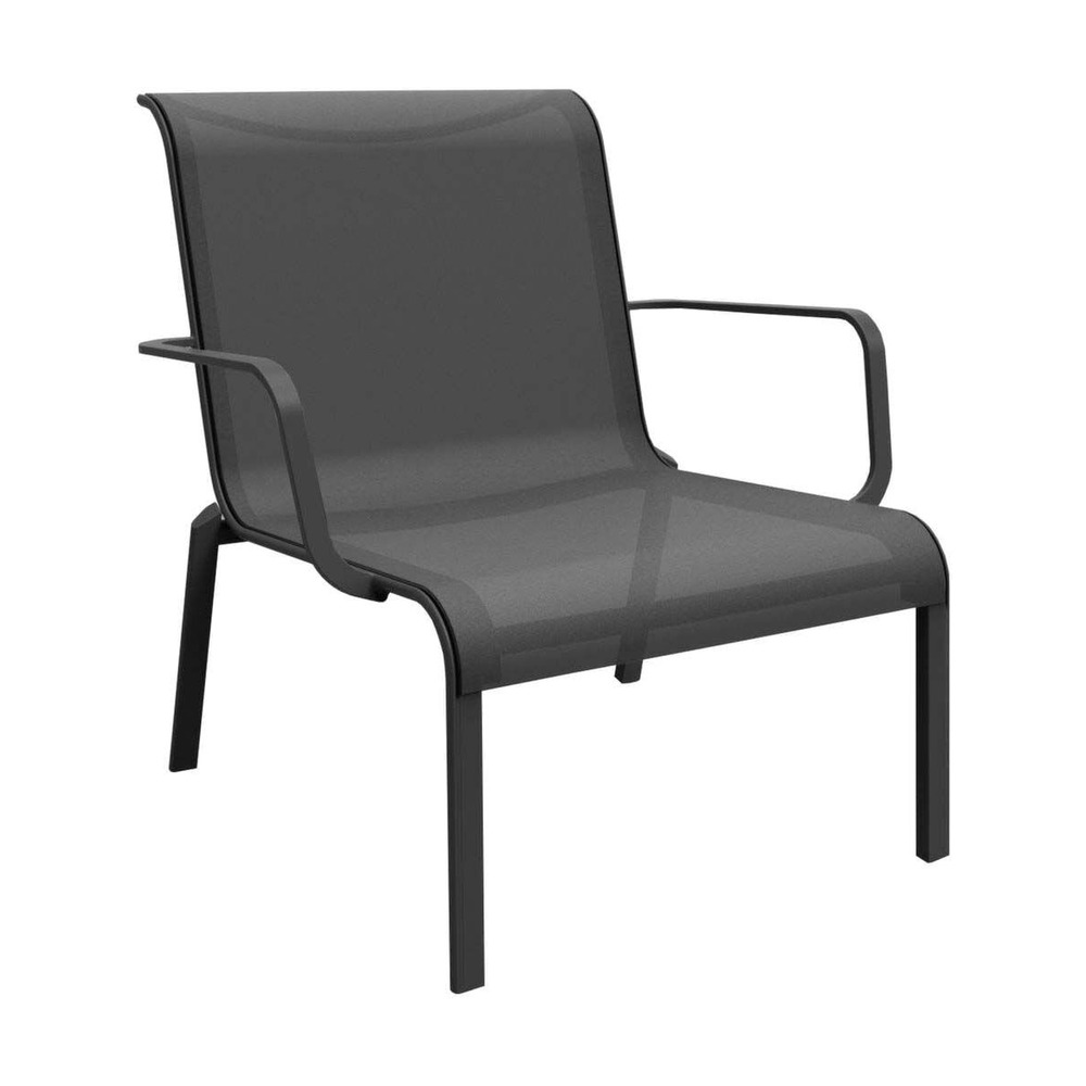 Fauteuil lounge pour l'extérieur en aluminium cauro graphite, gris