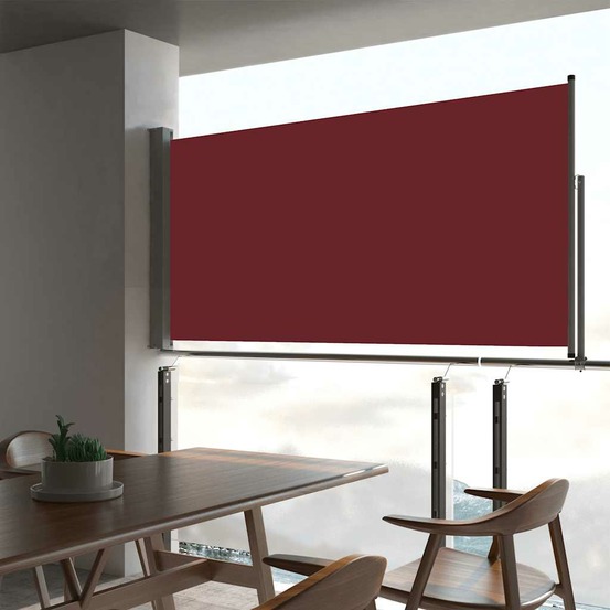 Auvent latéral rétractable de patio 80x300 cm rouge