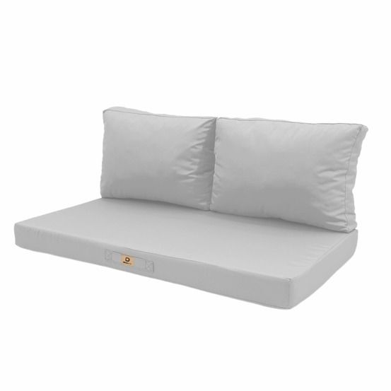 Coussins pour salon de jardin déhoussable 120x60cm gris galet