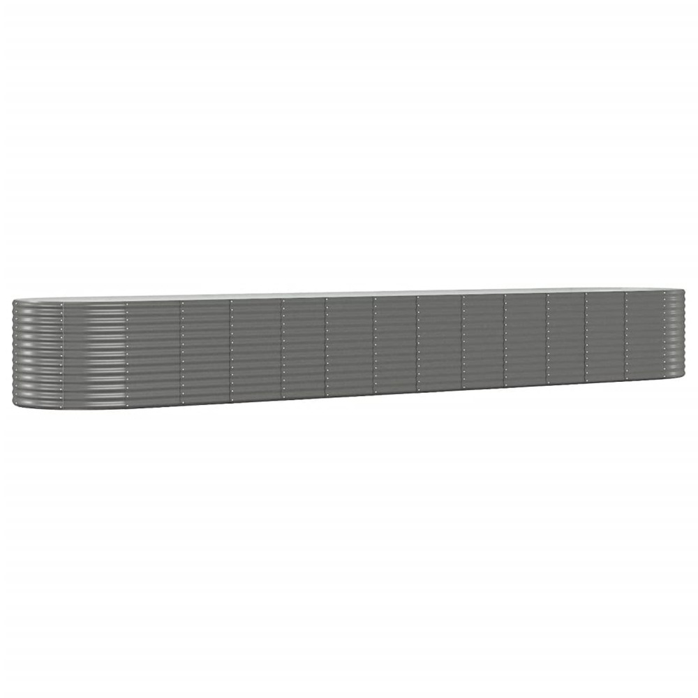 Lit surélevé de jardin gris 554x100x68cm acier enduit de poudre