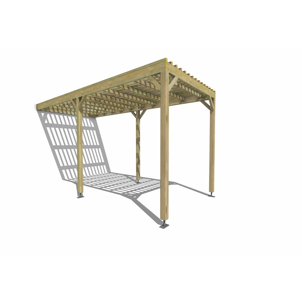 Pergola bois • 2m x 5m • adossée • sens largeur • lattage bois • livraison comprise