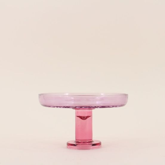Coupe sur pied bicolore en verre taillé 17x10cm