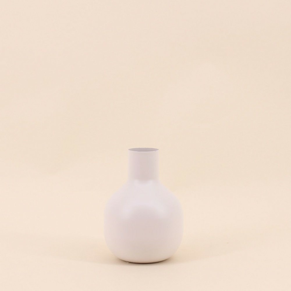 Vase en métal beige 15x10cm, cléo