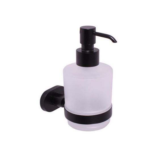 Distributeur de savon mural yukon en verre et laiton noir mat 200 ml