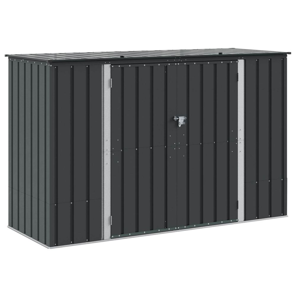 Boîte de rangement de jardin noir 214 x 82 x 132 cm acier