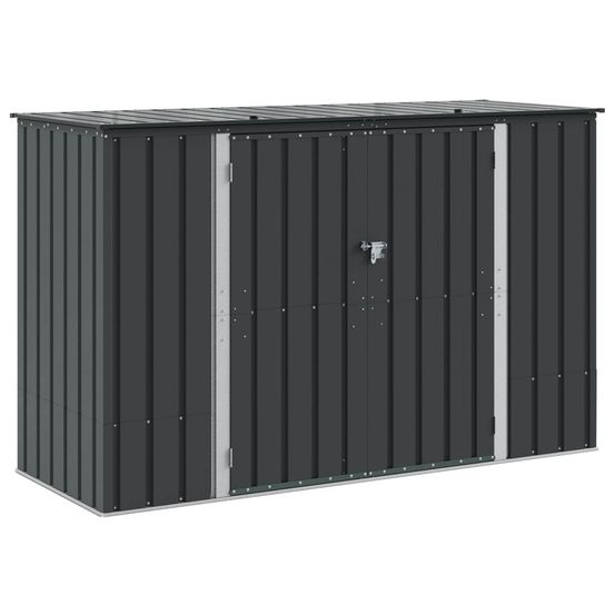 Boîte de rangement de jardin noir 214 x 82 x 132 cm acier