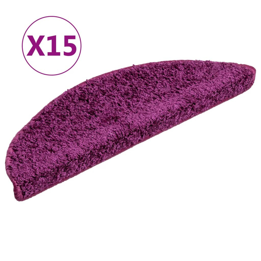15 pcs Tapis d'escalier Violet 56 x 20 cm