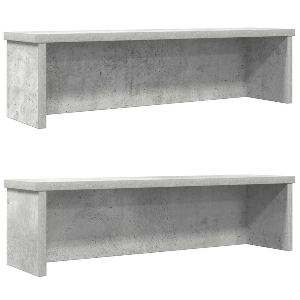 Étagères de cuisine empilables 2 pcs gris béton 60x15x16 cm