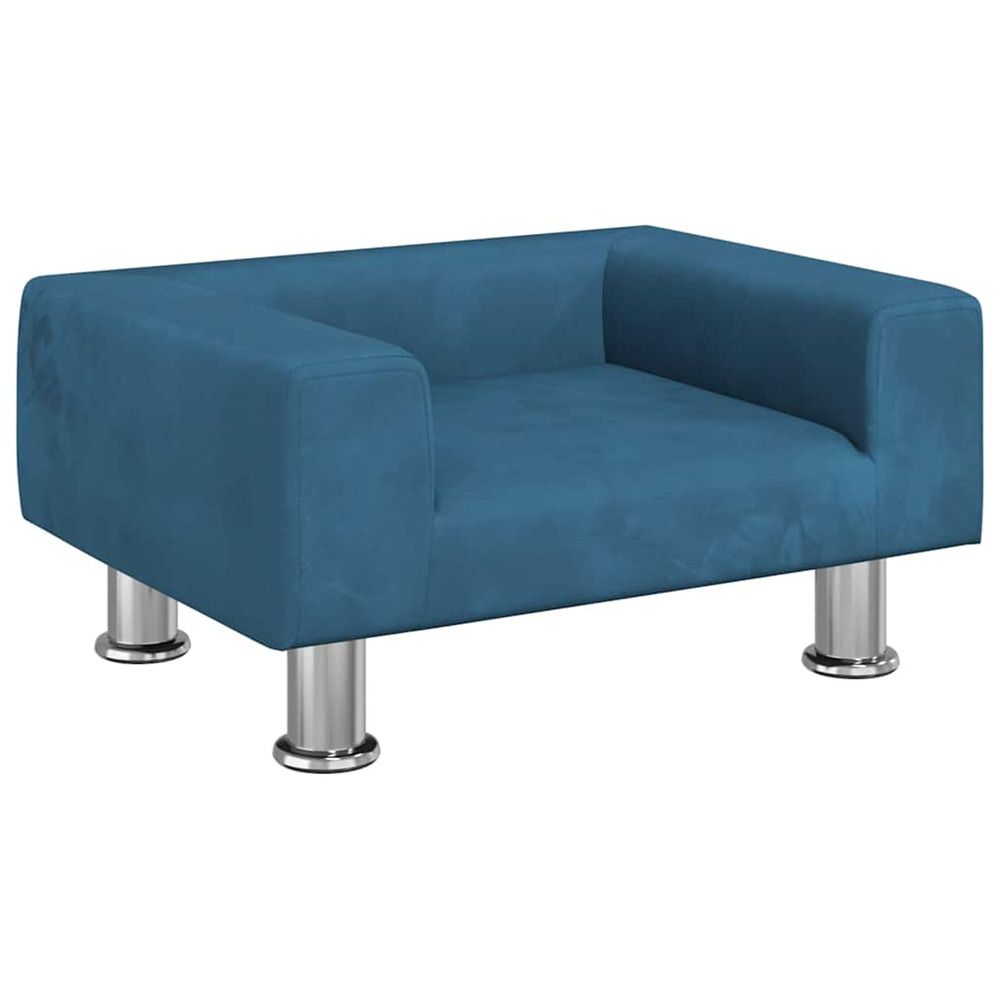 Lit pour chien bleu 50x40x26,5 cm velours