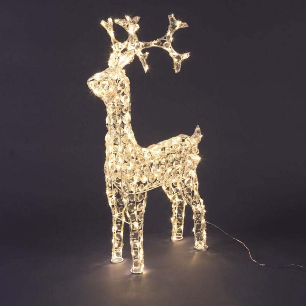 Renne lumineux cristaux acrylique h90cm 200 led blanc chaud fixe 24v extérieur professionnel lotti