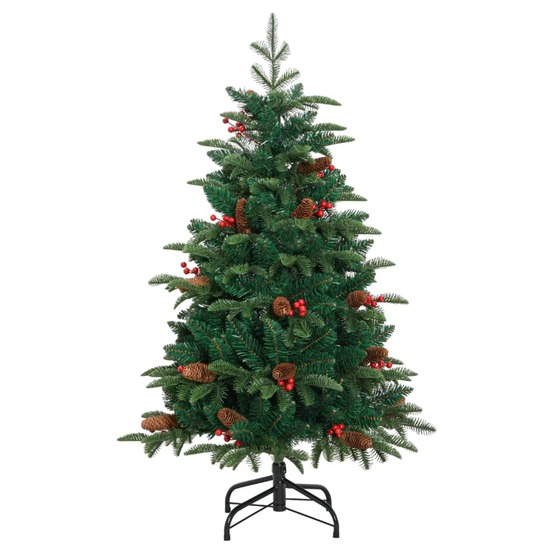 Sapin de noël artificiel avec pommes de pin et baies 120 cm