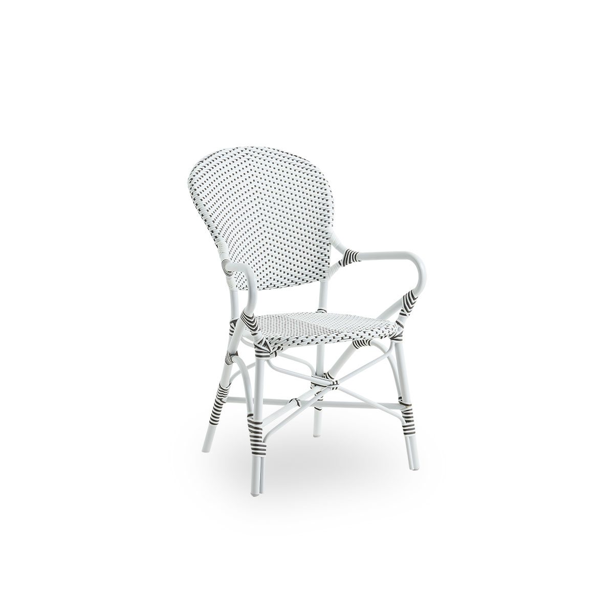 Chaise repas empilable en alu et fibre synthétique blanc