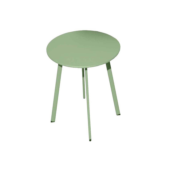 Table basse de jardin en acier massai 50 cm vert light