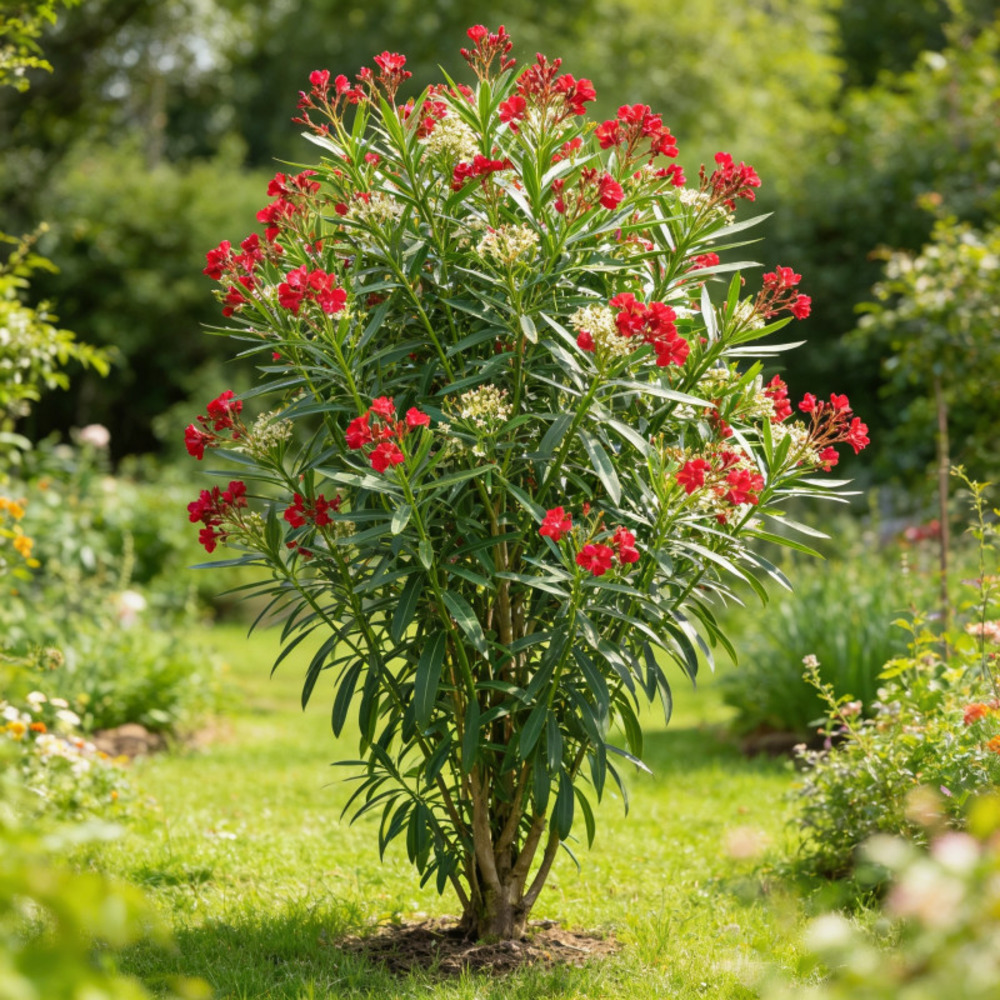 Laurier rose rouge 40/60cm pot 3l - nerium oleander