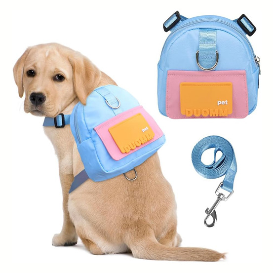 Harnais pour chien avec sac à dos - bleu
