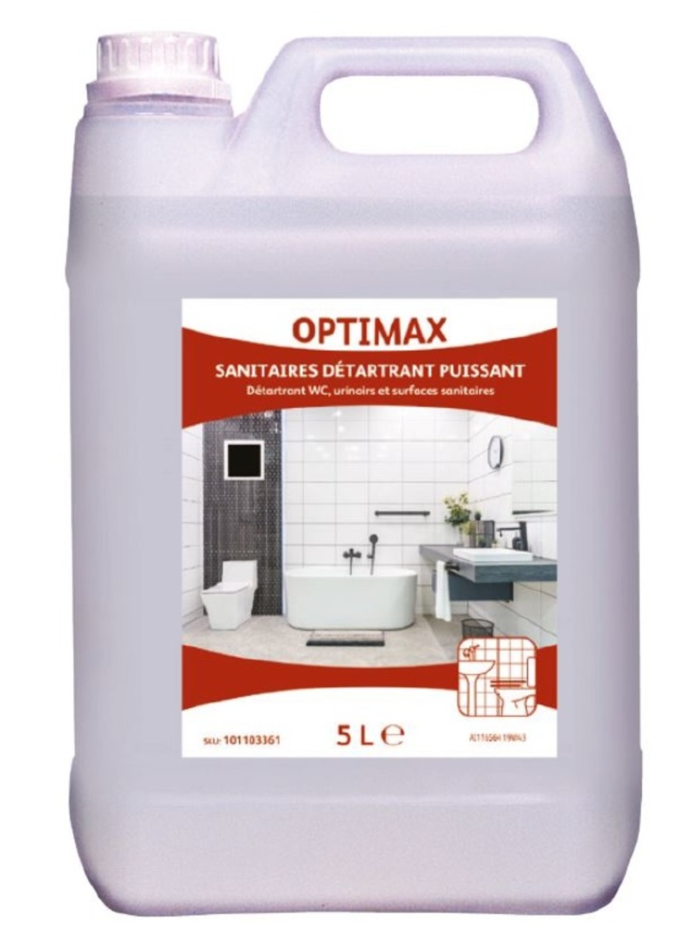 Optimax sanitaires détartrant puissant bidon de 5l - diversey