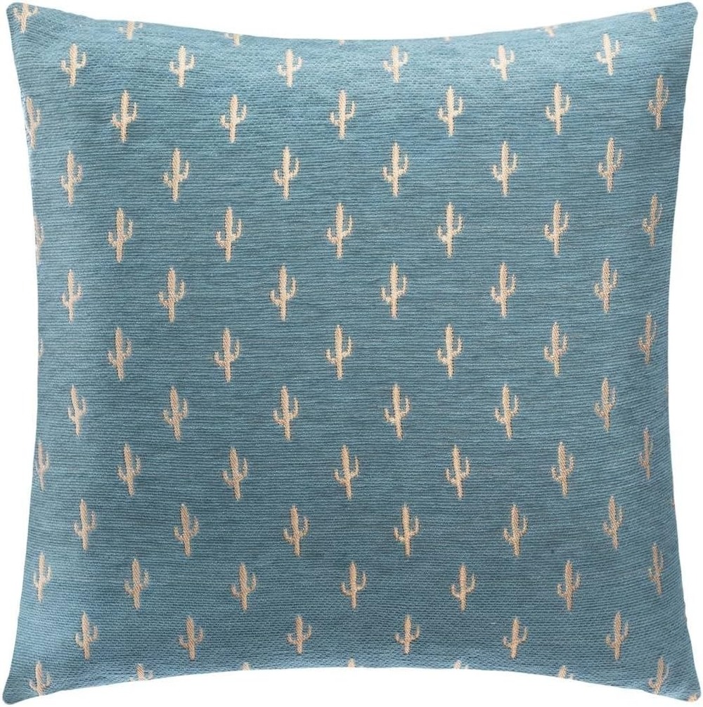 Housse de coussin motif éventail doré