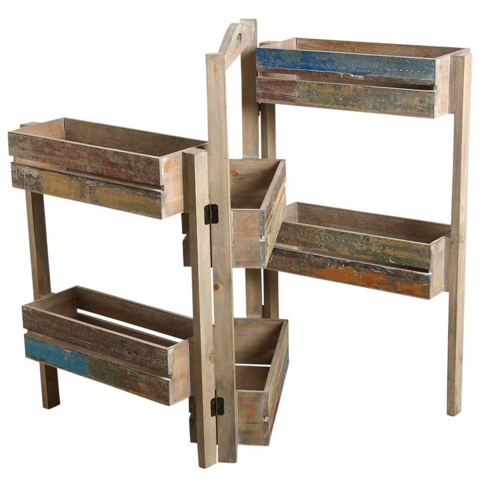 Jardinière triptyque bois recyclé