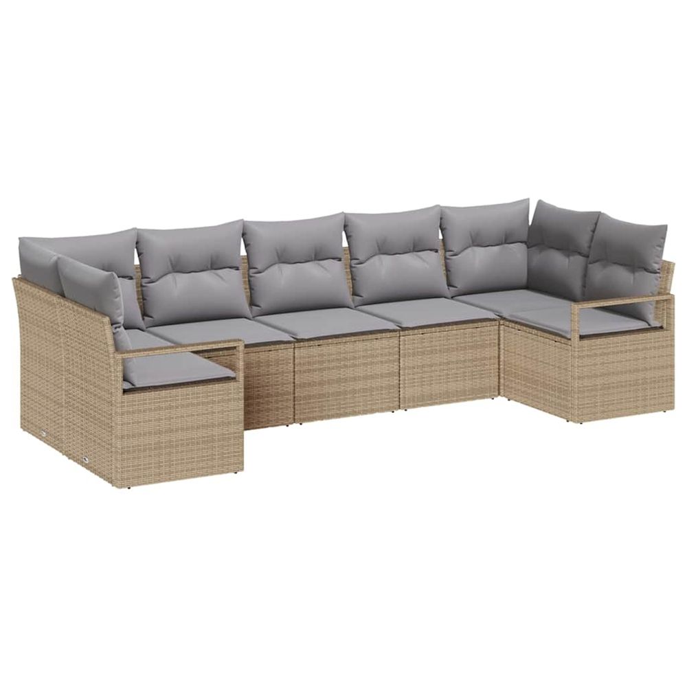 Ensemble de canapés 7 pc beige polyrotin
