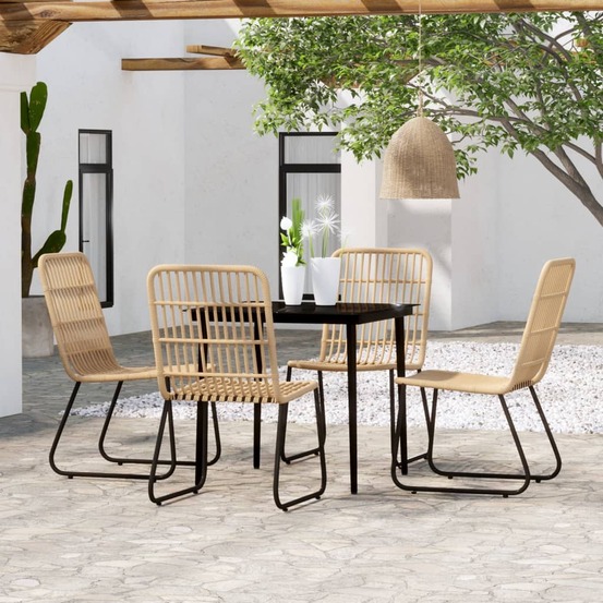 Ensemble à manger de jardin 5 pcs chêne