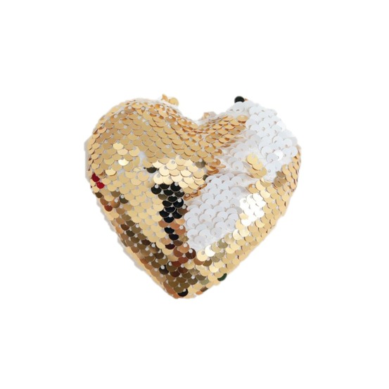 Décoration pour sapin de noël en sequin cœur