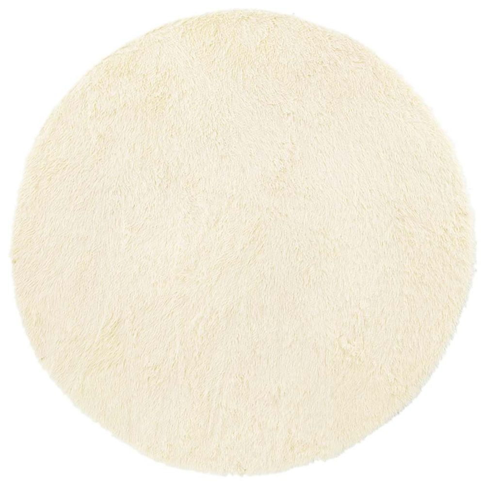 Tapis shaggy à poils longs navarra crème 240x240 cm polyester
