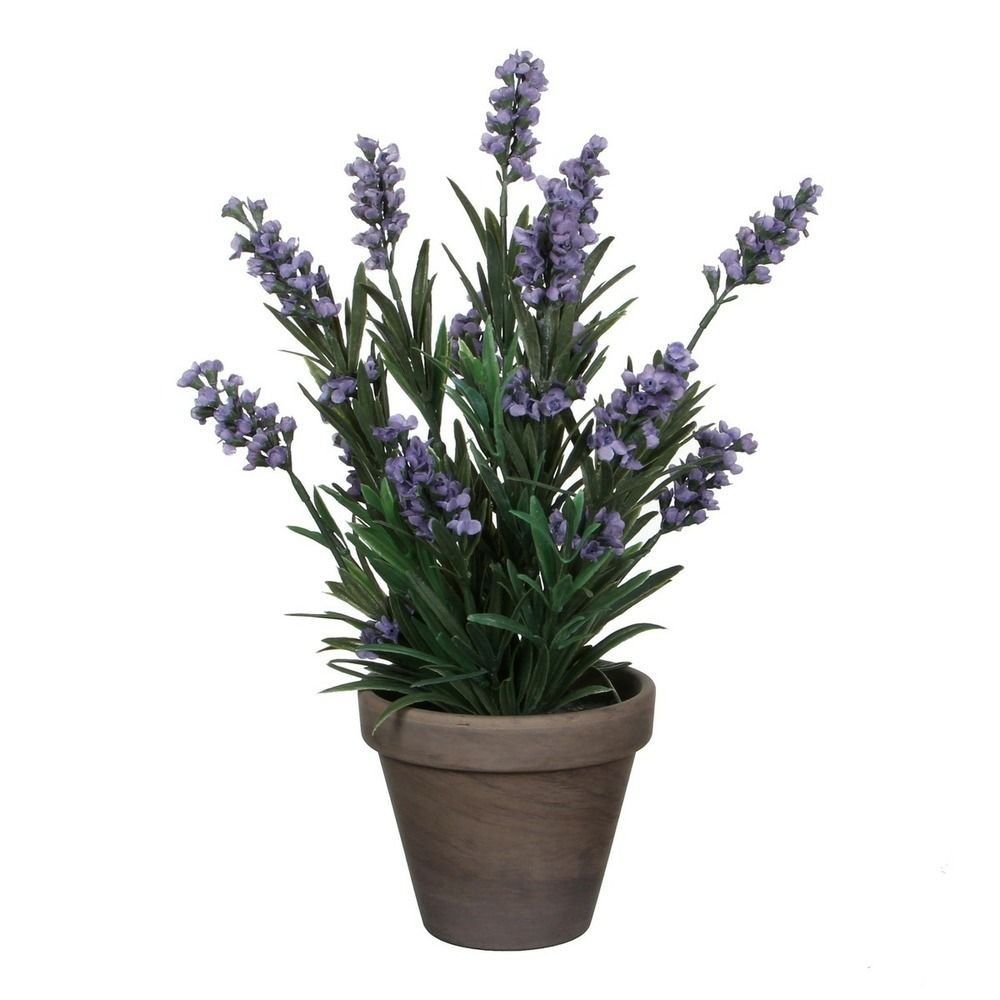 Mica decorations plante artificielle lavande - h33 x ø20 cm - bleu