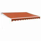 Auvent rétractable orange et marron 3,5x2,5m tissu et aluminium